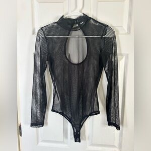 Garage Women’s Black Mesh Bodysuit size Medium